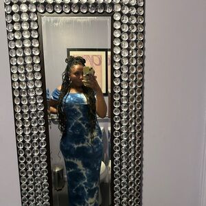 Blue Tie-Dye Maxi Dress